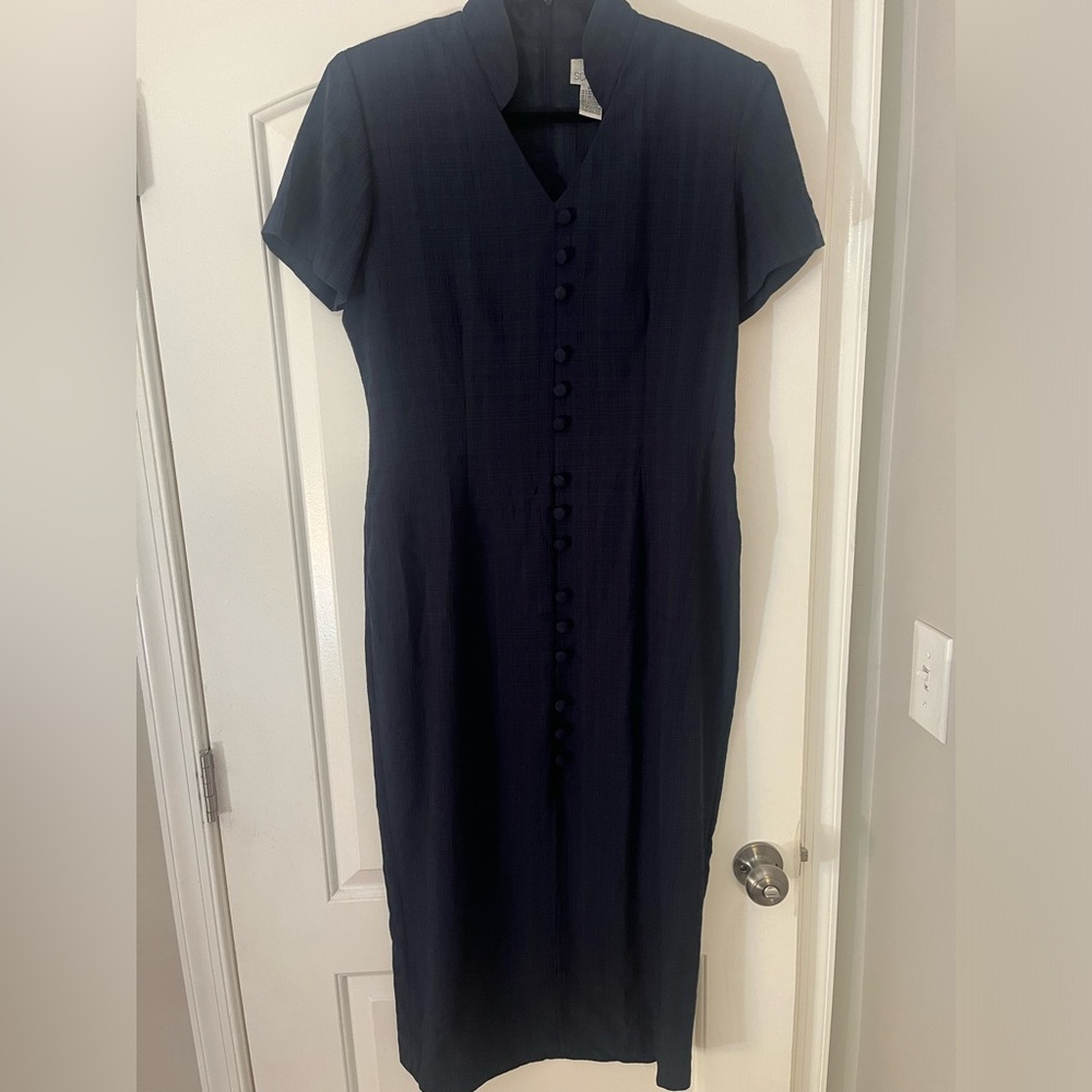 Vintage Navy/green plaid dress